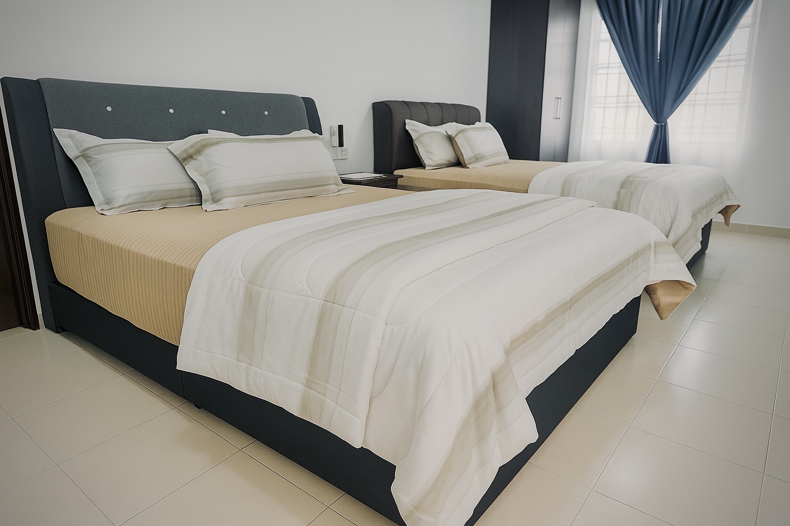 Family Haven bedroom with three beds