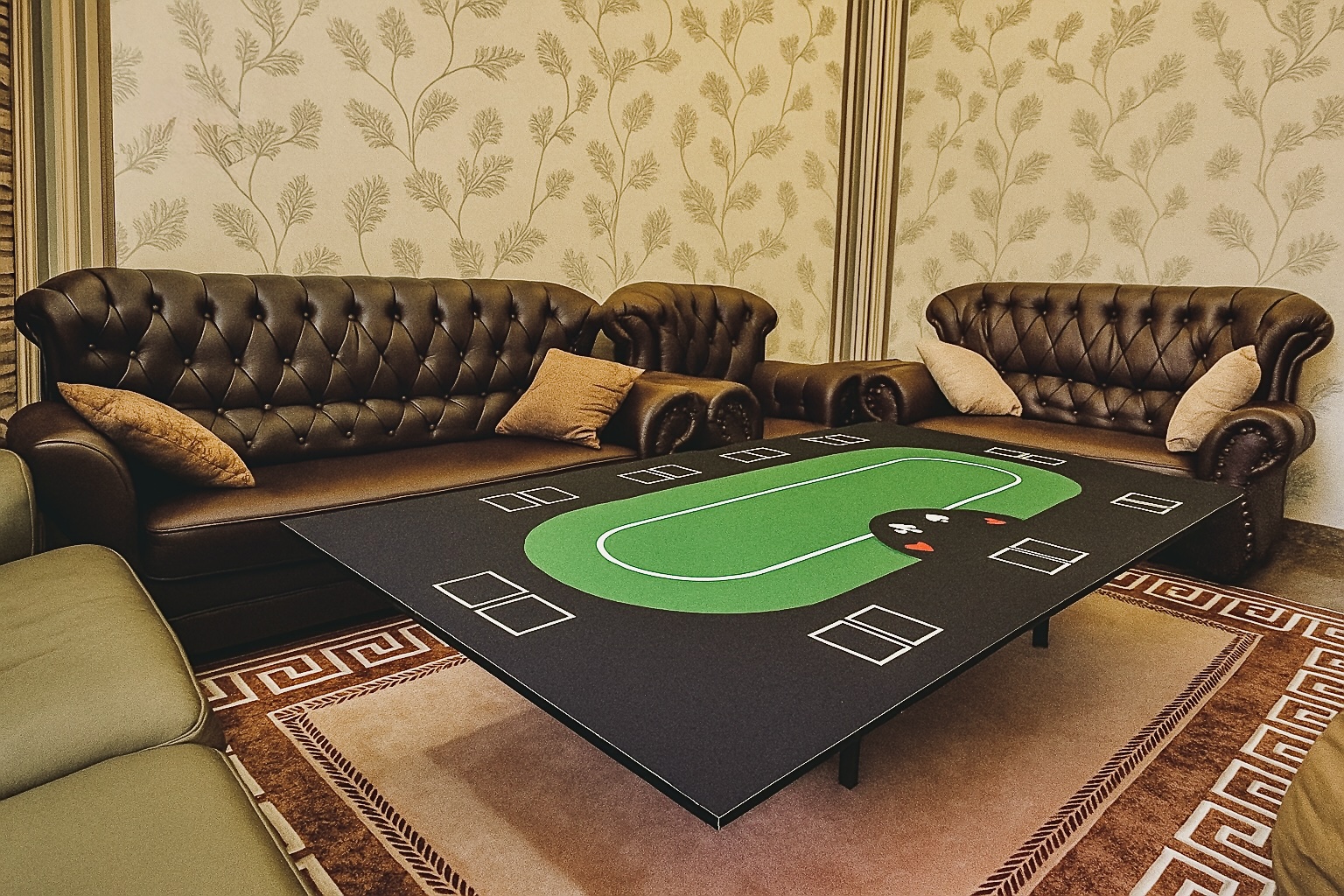 Poker table in the Villa Rinting games room